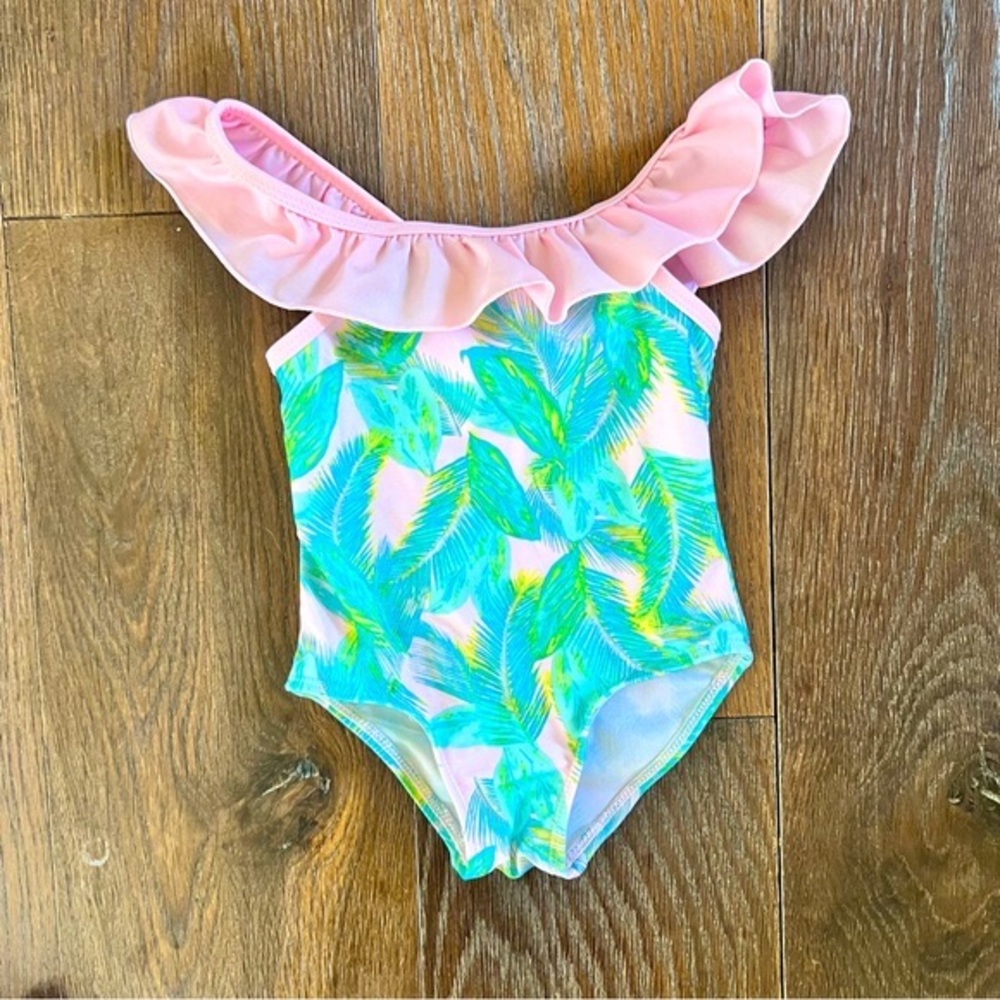 3/$15⭐️ Floatimini Tropical Print Toddler One Piece Bathing Suit Size 2T